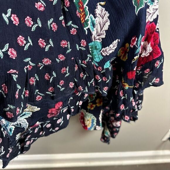 Bila boho floral asymmetrical hem Smocked waist sleeveless maxi dress - Picture 5 of 11